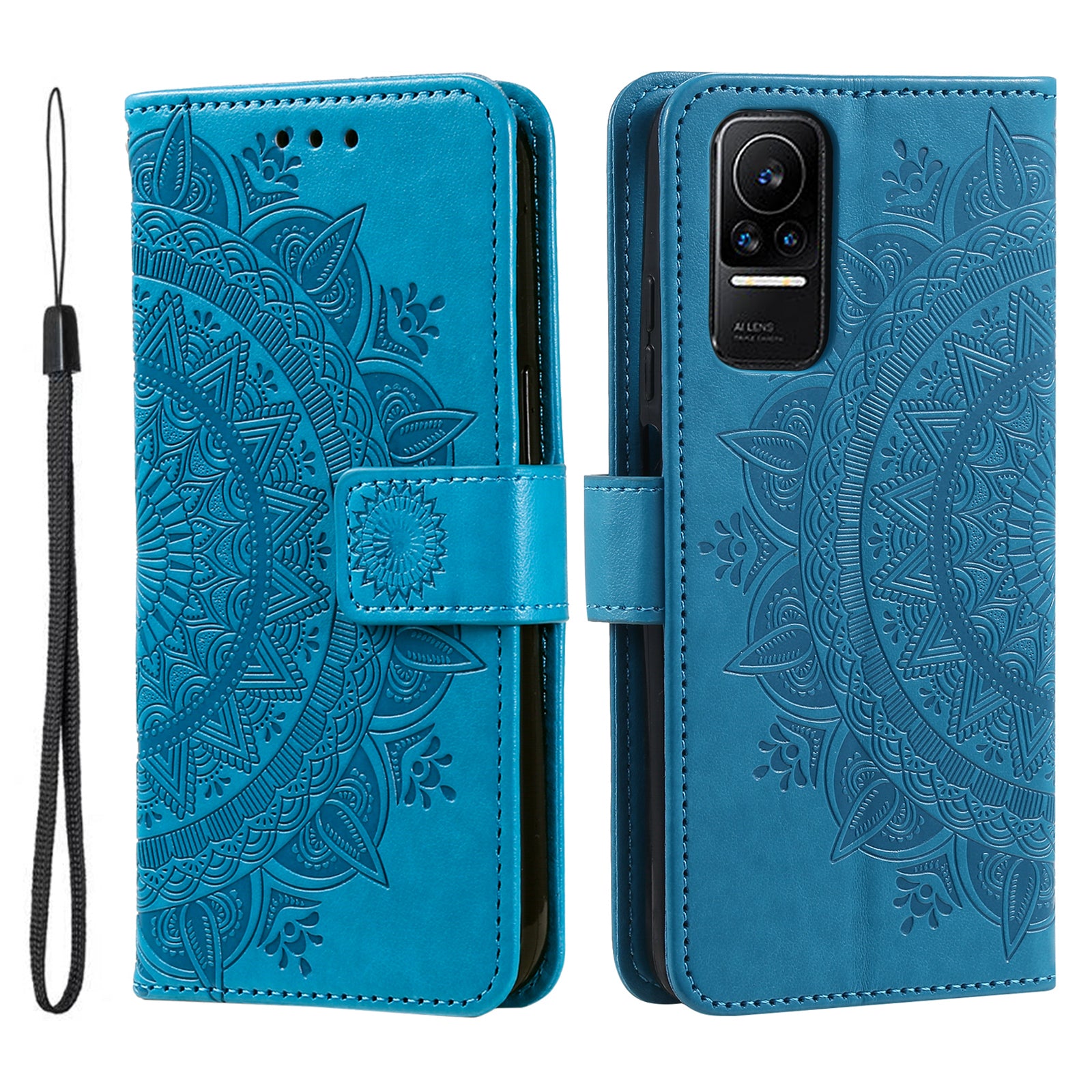 For Xiaomi 13 Lite Civi 2 5G Imprinted Mandala Flower Pattern Leather Phone Case Wallet Stand Phone Cover with Strap For Xiaomi 13 Lite Civi 2 5G Imprinted Mandala Flower Pattern Leather Phone Case Wallet Stand Phone Cover with Strap